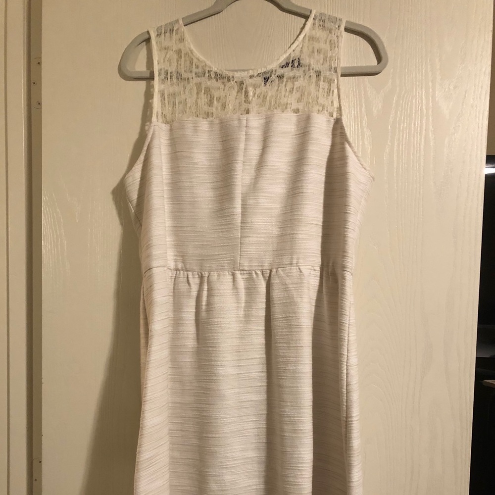 The Limited White Lace Yoke Sleeveless Dress 14